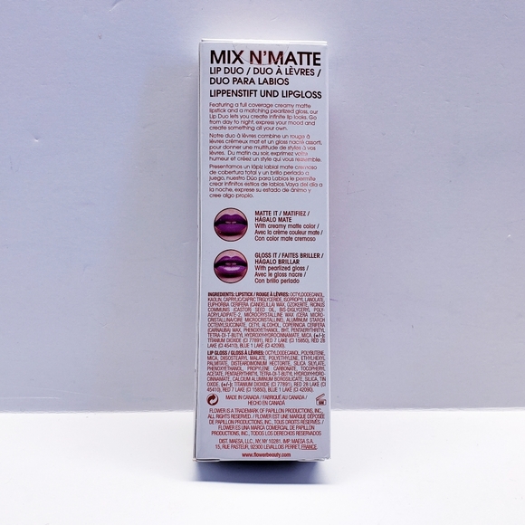 Flower Beauty Mix N’ Matte Lip Duo/Full Coverage Matte Lipstick,VIOLET VIXEN LD5 - Picture 4 of 6